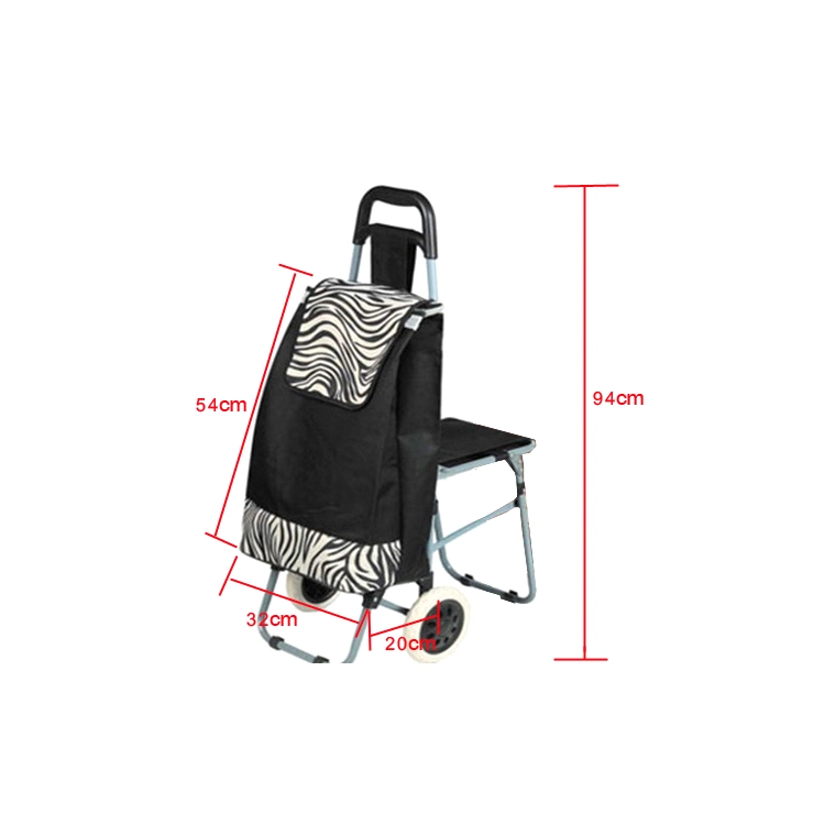 Recycled Customized Logo Carry Trolley Shopping Bags with Seat
