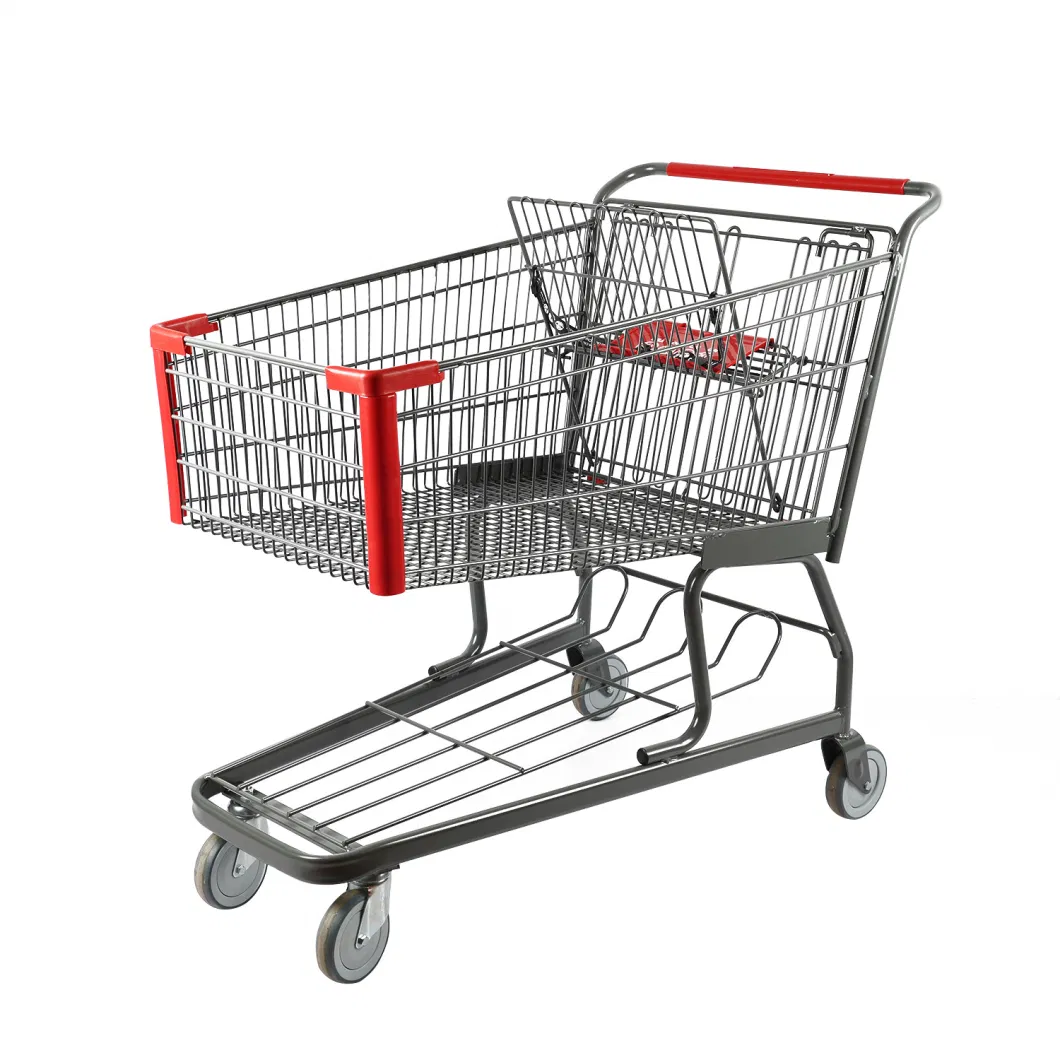 Customized Quality Big Size North American Supermarket Shopping Cart Trolley Prices