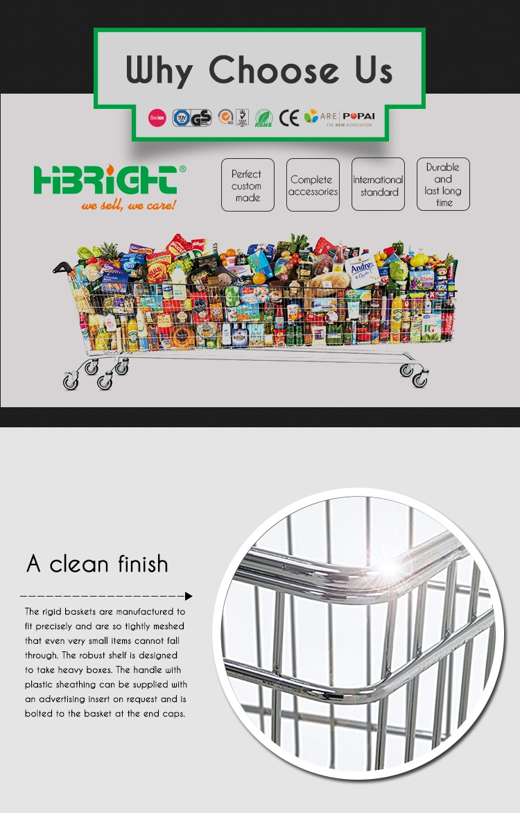 2021 Metal and Plastic Shopping Trolley for Supermarket