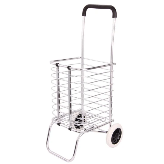 China Supermarket Lightweight Aluminum Alloy Folding Grocery Shopping Trolley Cart